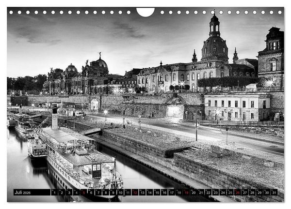 Produktbild: Dresden Faszination Schwarz Weiss (Wandkalender 2026 DIN A4 quer), CALVENDO Monatskalender