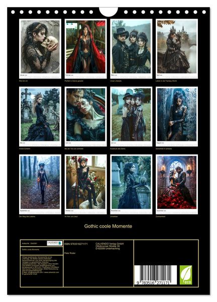 Produktbild: Gothic coole Momente (Wandkalender 2026 DIN A4 hoch), CALVENDO Monatskalender
