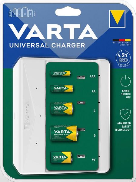 Produktbild: Varta Universal Charger Rundzellen-Ladeger&auml;t NiMH Micro (AAA), Mignon (AA), Baby (C), Mono (D), 9 V Block