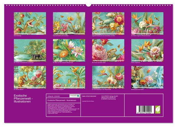 Produktbild: Exotische Pflanzenwelt - Illustrationen (hochwertiger Premium Wandkalender 2027 DIN A2 quer), Kunstdruck in Hochglanz