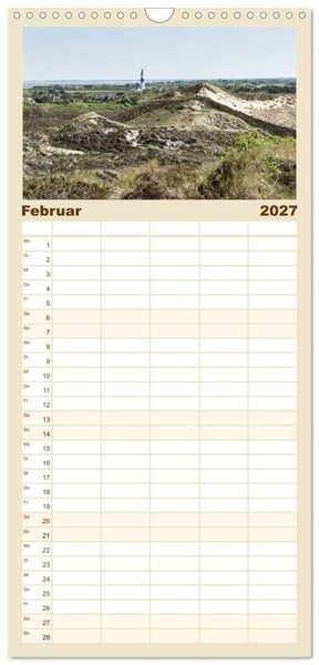 Produktbild: Familienplaner 2027 - Vielf&auml;ltiges Sylt - Mehr als Strand mit 5 Spalten (Wandkalender, 21 x 45 cm) CALVENDO