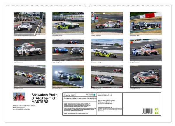 Produktbild: Schwaben Pfeile - STARS beim GT MASTERS (Wandkalender 2026 DIN A2 quer), CALVENDO Monatskalender