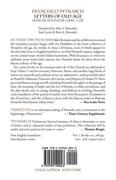 Produktbild: Letters of Old Age (Rerum Senilium Libri) Volume 1, Books I-IX