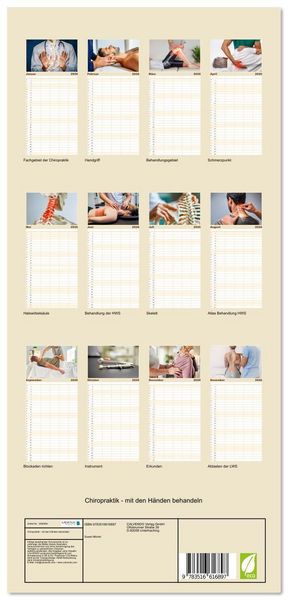 Produktbild: Familienplaner 2026 - Chiropraktik - mit den H&auml;nden behandeln mit 5 Spalten (Wandkalender, 21 x 45 cm) CALVENDO