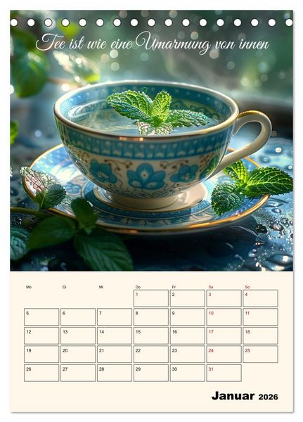 Produktbild: Du, mein geliebter Tee (Tischkalender 2026 DIN A5 hoch), CALVENDO Monatskalender