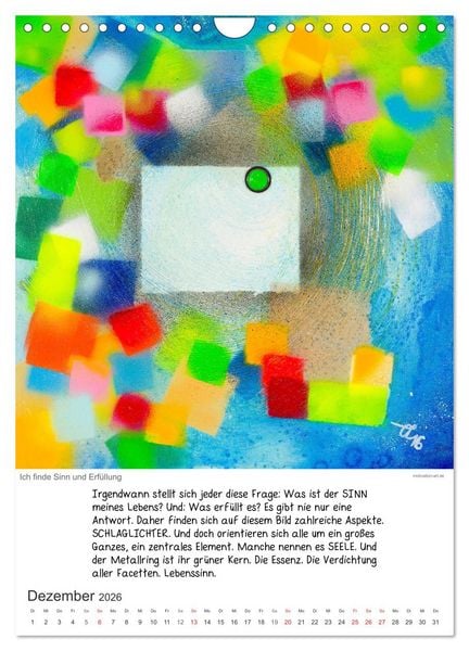 Produktbild: Motivation-Art 2026 (Wandkalender 2026 DIN A4 hoch), CALVENDO Monatskalender