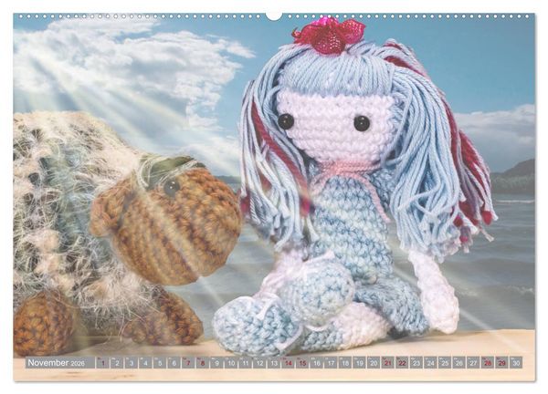 Produktbild: Amigurumi - Die geh&auml;kelte Welt (hochwertiger Premium Wandkalender 2026 DIN A2 quer), Kunstdruck in Hochglanz