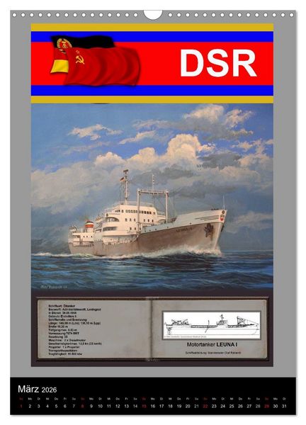 Produktbild: Heimathafen Rostock - Schiffe der Deutschen Seereederei (Wandkalender 2026 DIN A3 hoch), CALVENDO Monatskalender