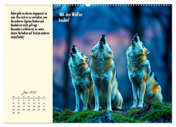 Produktbild: Illustrierte deutsche Redewendungen mit ihrer Bedeutung (hochwertiger Premium Wandkalender 2026 DIN A2 quer), Kunstdruck in Hochglanz