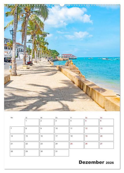 Produktbild: Sansibar - K&uuml;stenstadt mit Charme (hochwertiger Premium Wandkalender 2026 DIN A2 hoch), Kunstdruck in Hochglanz