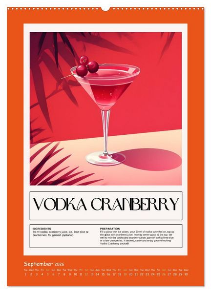 Produktbild: Classic Cocktails (High Quality Premium Wall Calendar 2026 DIN A2 portrait),CALVENDO 12 Month Wall Calendar