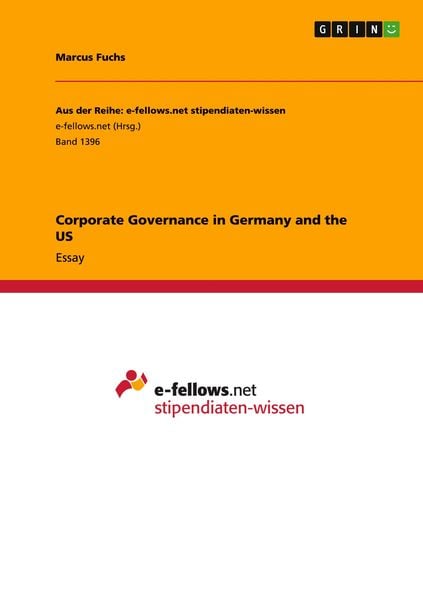 Produktbild: Corporate Governance in Germany and the US