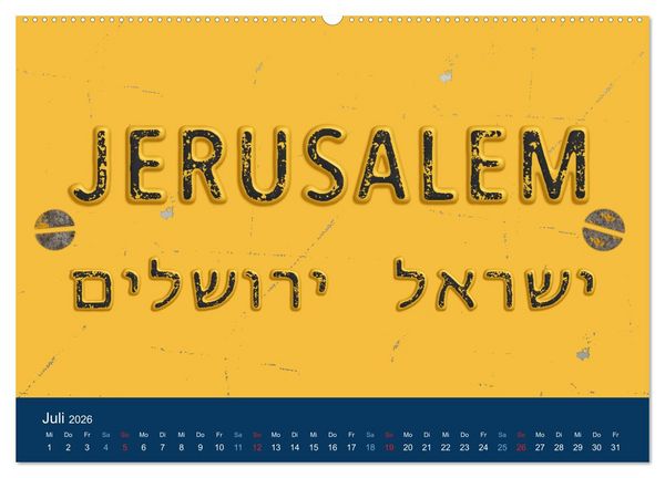 Produktbild: Geliebtes Jerusalem (Wandkalender 2026 DIN A2 quer), CALVENDO Monatskalender