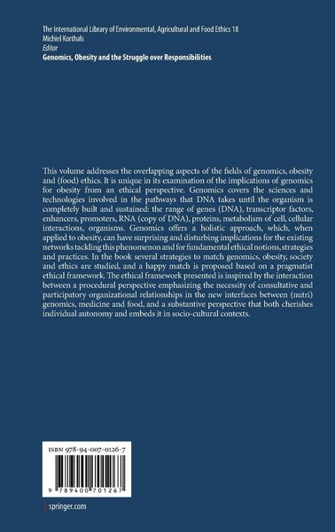 Produktbild: Genomics, Obesity and the Struggle over Responsibilities