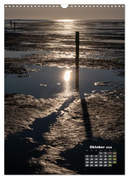 Produktbild: Westerhever - Wattwanderung in den Sonnenuntergang (Wandkalender 2026 DIN A3 hoch), CALVENDO Monatskalender