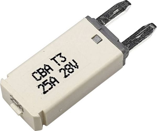 Produktbild: Hansor Circuit Breaker Mini, type 3. Manual Reset, 25A CBA3 Series 25A Sicherungsautomat Standard Flachsicherung 25 A Wei&szlig; 1 St.