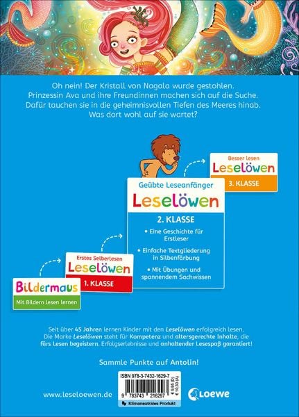 Produktbild: Lesel&ouml;wen 2. Klasse - Die Meerm&auml;dchen und der gestohlene Kristall