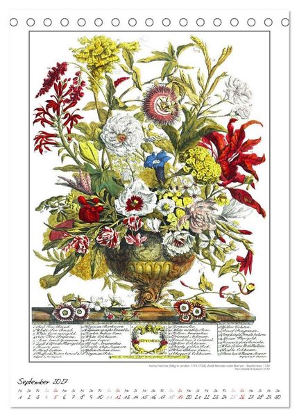 Produktbild: Henry Fletcher. Blumen und Fr&uuml;chte - Kunstkalender (Tischkalender 2027 DIN A5 hoch), CALVENDO Monatskalender