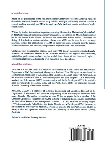 Produktbild: Matrix-Analytic Methods in Stochastic Models