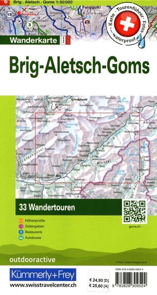 Produktbild: K&uuml;mmerly+Frey Wandertourenkarte 6 Brig, Aletsch, Goms 1:50.000