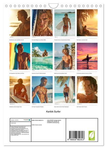 Produktbild: Karibik Surfer (Wandkalender 2027 DIN A4 hoch), CALVENDO Monatskalender