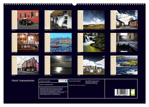 Produktbild: Irland. Impressionen (hochwertiger Premium Wandkalender 2026 DIN A2 quer), Kunstdruck in Hochglanz
