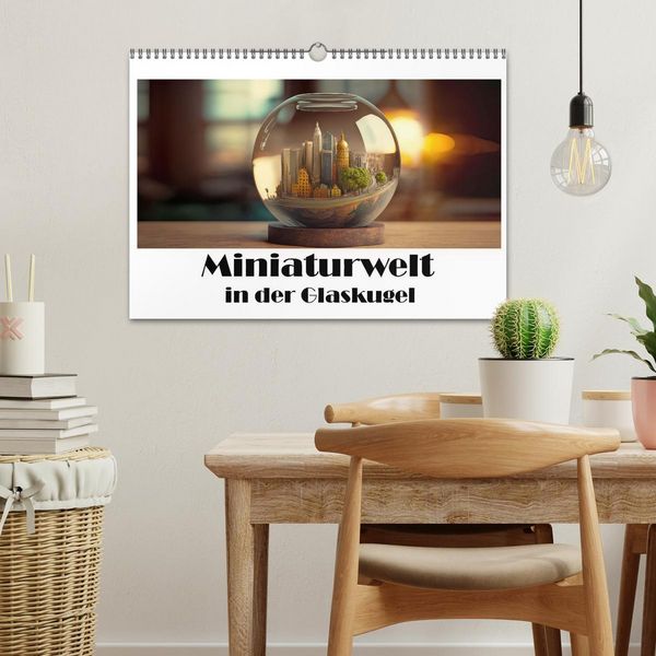Produktbild: Miniaturwelt in der Glaskugel (Wandkalender 2026 DIN A3 quer), CALVENDO Monatskalender
