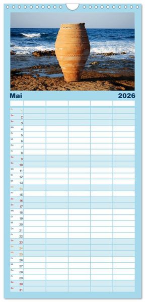 Produktbild: Familienplaner 2026 - Kreta - Griechischer Inseltraum mit 5 Spalten (Wandkalender, 21 x 45 cm) CALVENDO