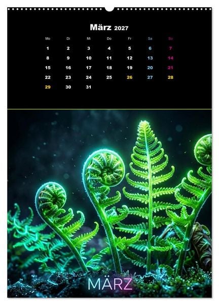 Produktbild: Neon Botanicals - Flora im Lichtrausch (hochwertiger Premium Wandkalender 2027 DIN A2 hoch), Kunstdruck in Hochglanz