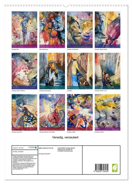 Produktbild: Venedig, verzaubert (hochwertiger Premium Wandkalender 2026 DIN A2 hoch), Kunstdruck in Hochglanz