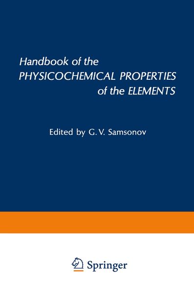 Produktbild: Handbook of the Physicochemical Properties of the Elements