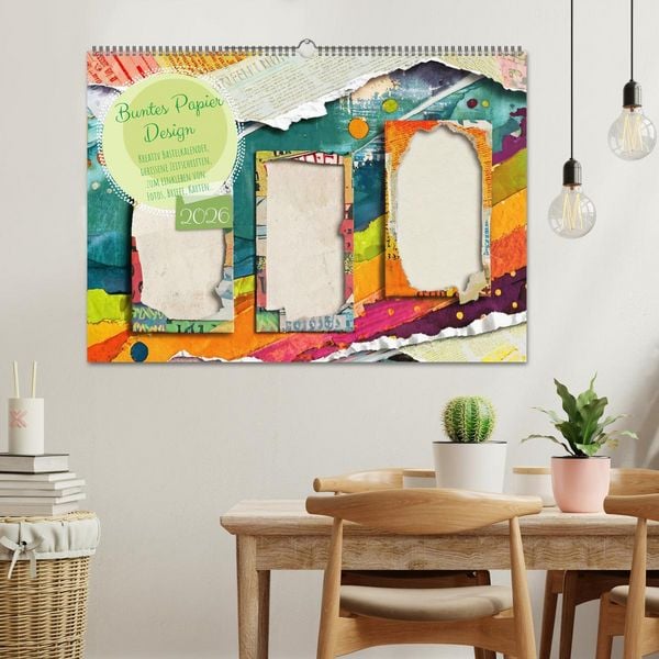 Produktbild: Buntes Papier Design (Wandkalender 2026 DIN A2 quer), CALVENDO Monatskalender