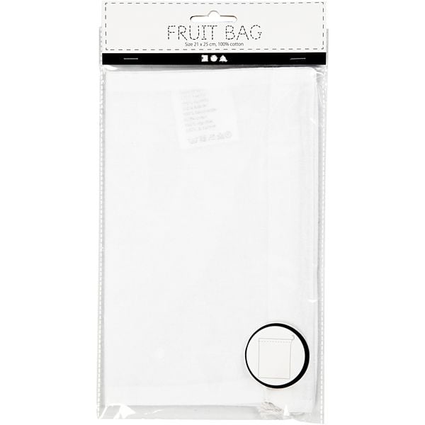 Produktbild: Creativ Company Taschen, Tragetaschen und Portemonnaies Stofftasche, Wei&szlig;, 21x25 cm, 130 g, 1 Stk