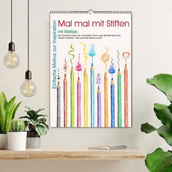 Produktbild: Mal mal mit Stiften (Wandkalender 2026 DIN A2 hoch), CALVENDO Monatskalender