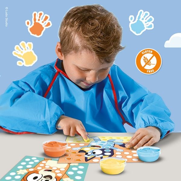 Produktbild: SES Creative Malset Bluey Fingerabdruck Kunstwerk mit 10 Vorlagen 3x45ml