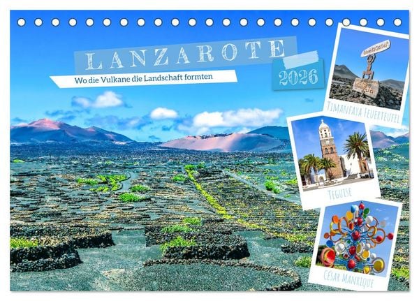 Lanzarote - Wo die Vulkane die Landschaft formten (Tischkalender 2026 DIN A5 quer), CALVENDO Monatskalender