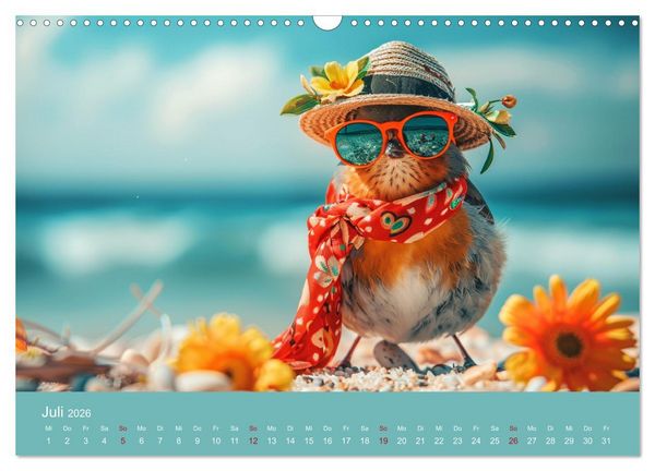 Produktbild: Niedliche V&ouml;gel! Trendige Schnabelstars erobern die Modewelt (Wandkalender 2026 DIN A3 quer), CALVENDO Monatskalender