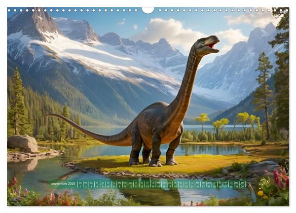 Produktbild: Un voyage vers le pass&eacute; - D&eacute;couverte de la faune (Calendrier mural 2026 DIN A3 vertical), CALVENDO calendrier mensuel