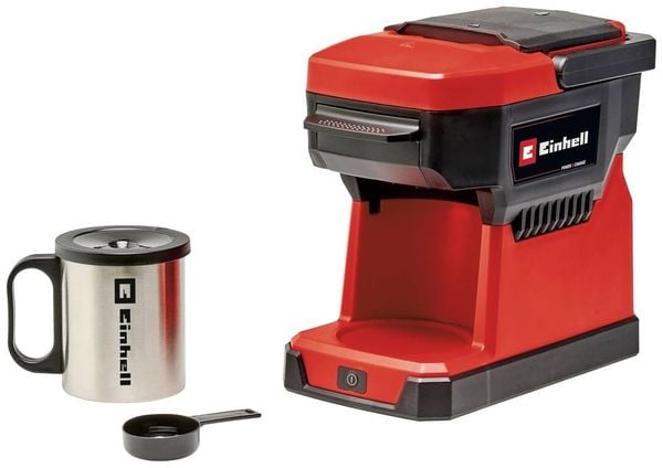 Einhell TE-CF 18 Li-Solo Power X-Change Kaffeemaschine Rot Fassungsvermögen Tassen=1 mit Filterkaffee-Funktion