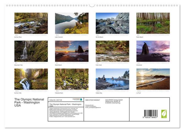 Produktbild: The Olympic National Park - Washington USA (hochwertiger Premium Wandkalender 2026 DIN A2 quer), Kunstdruck in Hochglanz