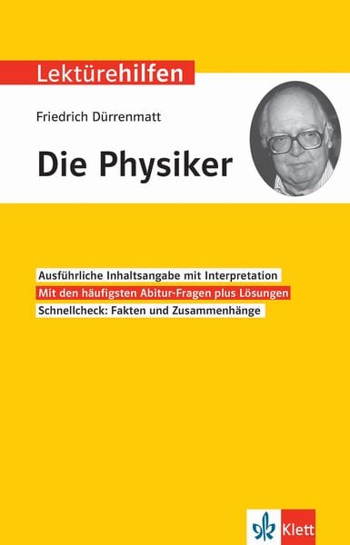 Klett Lektürehilfen Friedrich Dürrenmatt, Die Physiker, Taschenbuch von , Klett Lerntraining bei PONS Langenscheidt GmbH, 978-3-12-923148-7