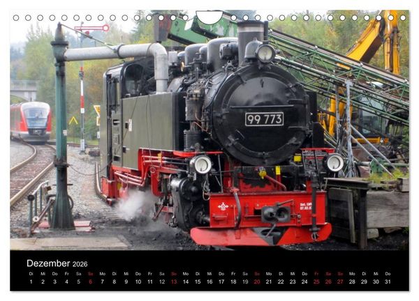 Produktbild: S&auml;chsische Dampfeisenbahnen 2026 (Wandkalender 2026 DIN A4 quer), CALVENDO Monatskalender