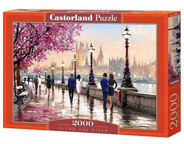 Castorland 2000 Piece Jigsaw Puzzles, Along the River, Art. Puzzle, Paintings Puzzle, Adult Puzzles, Castorland C-200566-2