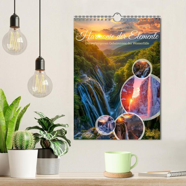 Produktbild: Die Harmonie der Elemente - Die verborgenen Geheimnisse der Wasserf&auml;lle (Wandkalender 2026 DIN A4 hoch), CALVENDO Monatskalender