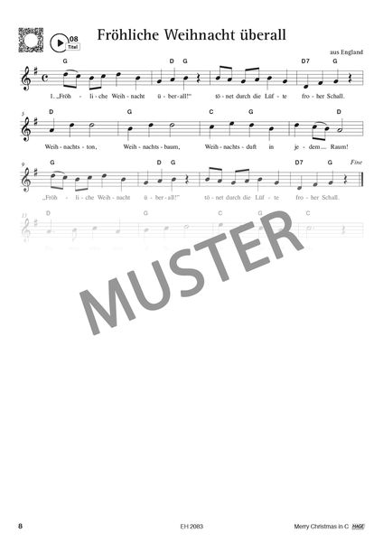 Produktbild: Merry Christmas f&uuml;r C-Instrumente (Querfl&ouml;te, Oboe)