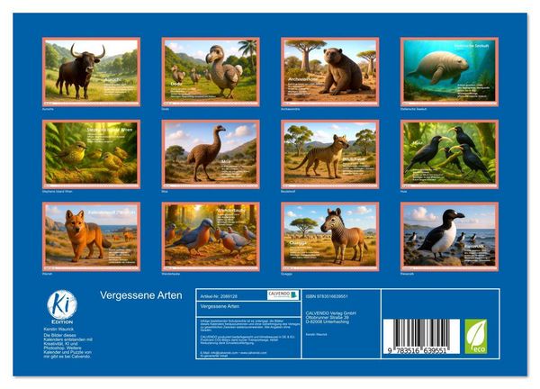 Produktbild: Vergessene Arten (Wandkalender 2026 DIN A4 quer), CALVENDO Monatskalender
