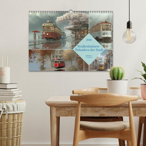 Produktbild: Stra&szlig;enbahnen - Pulsadern der Stadt (Wandkalender 2026 DIN A3 quer), CALVENDO Monatskalender