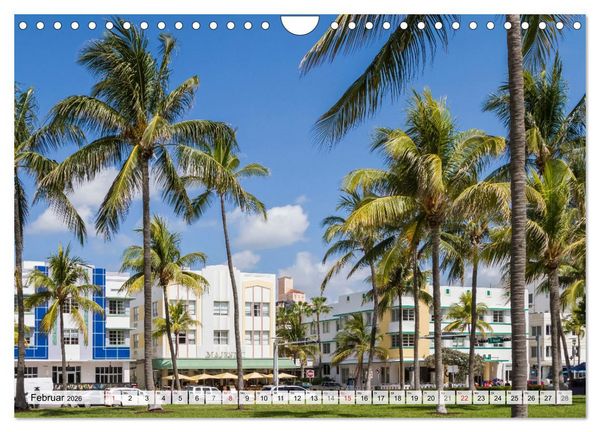 Produktbild: Miami Beach und Art Deco District (Wandkalender 2026 DIN A4 quer), CALVENDO Monatskalender