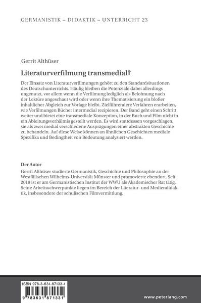 Produktbild: Literaturverfilmung transmedial?