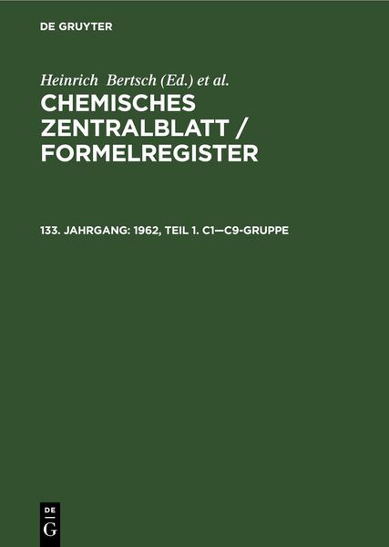 Produktbild: 1962, Teil 1. C1&mdash;C9-Gruppe